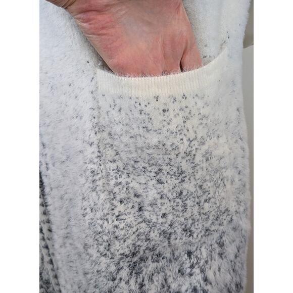 New Venario Long Cardigan Sweater Duster XXL White Gray Ombre Open Front Soft - Picture 5 of 12